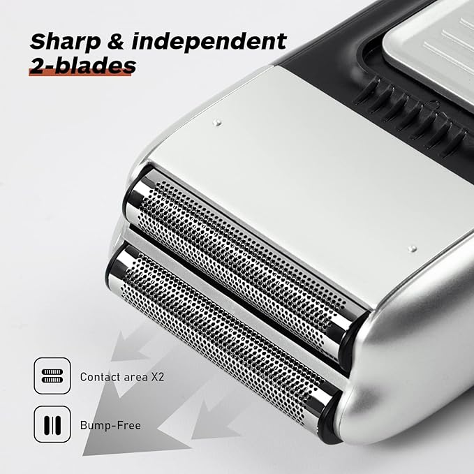 SUPRENT Foil Shaver for Men- Electric Rechargeable Balding Head Shaver- Beard Trimmer with 2 Replacement Shaver Head- Rechargeable Electric Razor, Barber Supplies- Best Gifts for Men