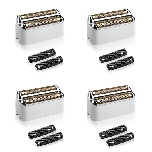 4 Pack Shaver Replacement Foil and Cutters Compatible with BaByliss Double FXFS2 Metal Shaver foil Replacement (Silver 4 Pack)