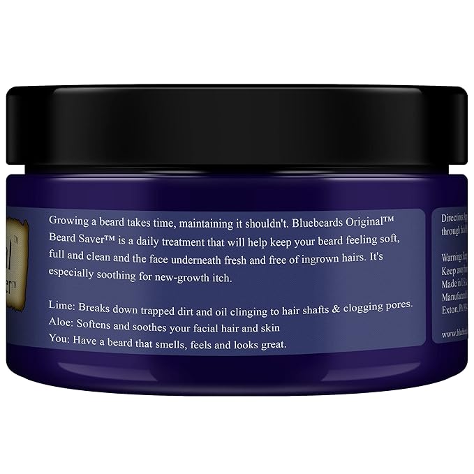 Bluebeards Original Leave In Beard Conditioner for Men - 4 oz Beard Saver Infused with Aloe & Lime - Beard Softener that Deeply Conditions and Moisturizes Your Moustache and Skin - Made in USA