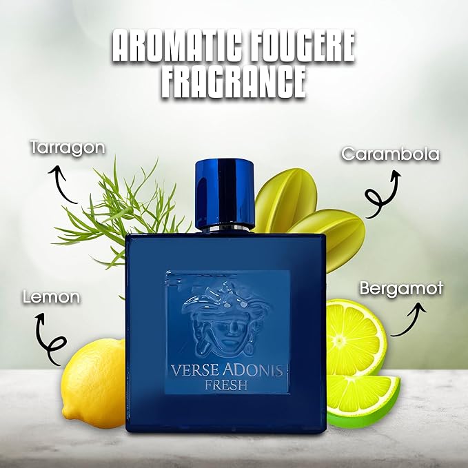 4-Piece Cologne for Men Includes Choco Musk/SE/Verse Adonis Fresh/Milano Scent of Woody, Spicy, Citrus & Aromatic eau de parfum Men Gift Set Each 100Ml for Daily Use