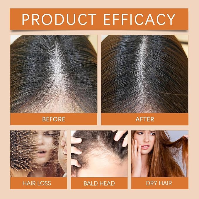 Hair Ampoule Serum, Ampollas Para el Crecimiento del Cabello, Hair Regrowth Oil, Repairs and Promotes Hair Growth, Hair Strength Ampoule (2 Pcs)