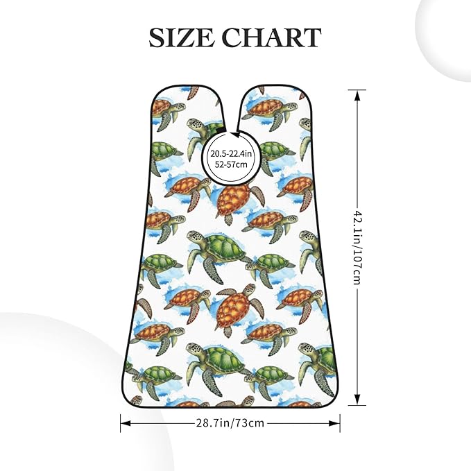 Beard Hair Catcher for Men, Waterproof Shaving Bib Apron Non-Stick, Trimming Tool for Dad Husband, Great Ocean Wave Sea Turtles Shave Bib