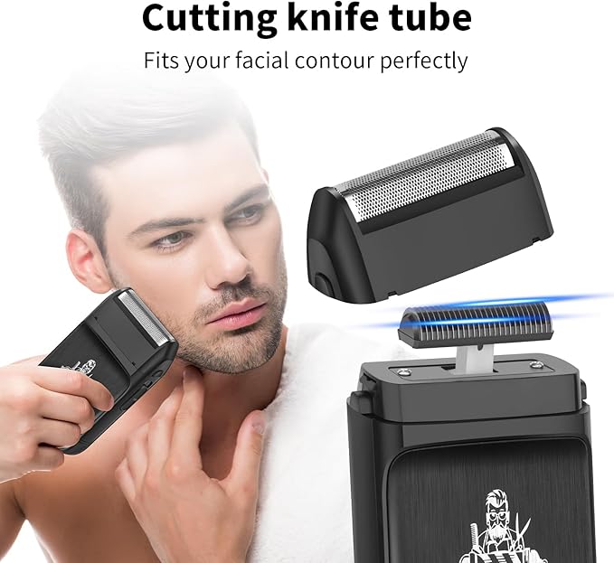 KEMEI KM-T366 Electric Foil Shaver for Men, Cordless Beard Trimmer with Pop-up Trimmer, Rechargeable Mens Razors for Shaving & Bald Head