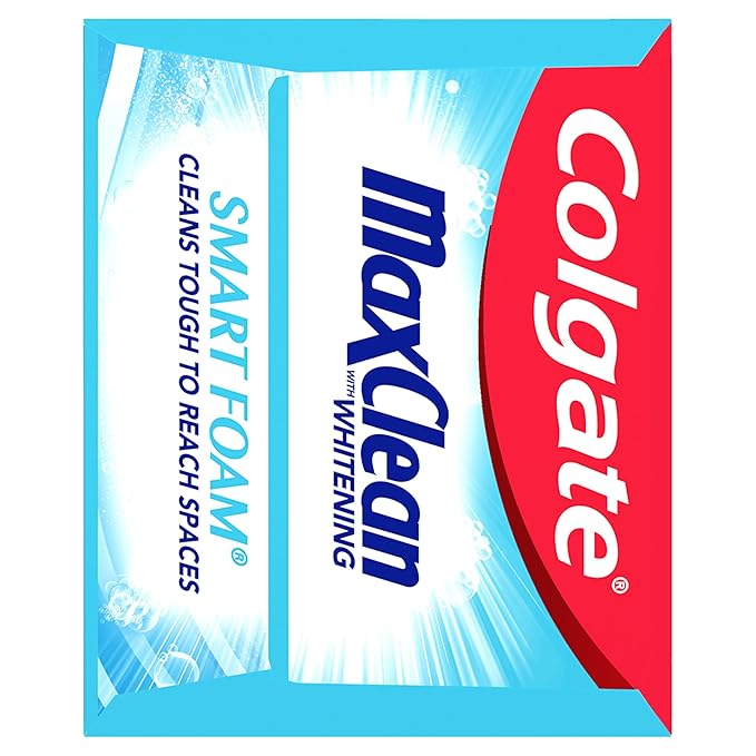 Colgate Max Clean Whitening Foaming Toothpaste with Fluoride, Effervescent Mint, 6 Ounce, 4 Pack