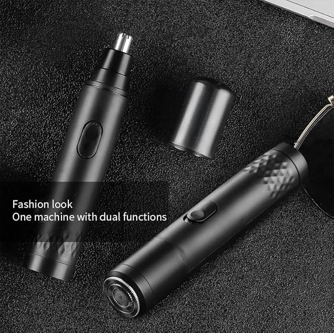 2 in 1 Electric Nose Hair Trimmer/Facial Hair Shaver - Nasal Hair Trimmer for Men, Nose Shaver, Mens Trimmers, Ear Hair Remover, Nose Ear Trimmer for Men, Grooming kit, Small Hair Trimmer