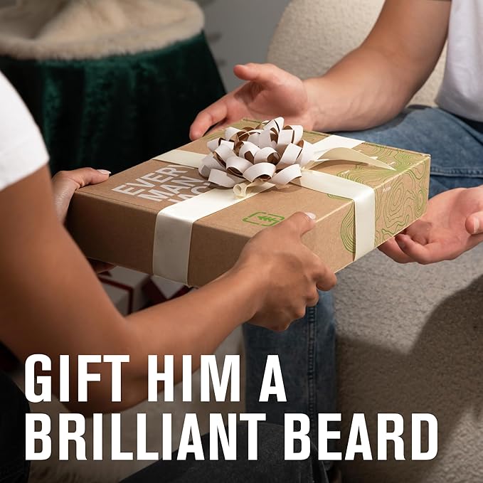 Every Man Jack Beard Essentials Gift Set for Men – Complete Routine with 5 Full-Size Essentials – Aged Bourbon Scent - Beard & Face Wash, Lotion, Oil, Butter & Comb