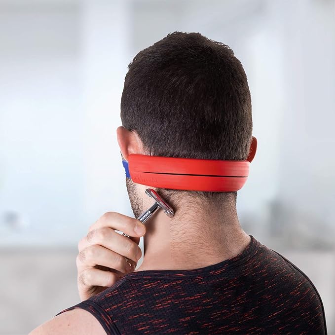 The Original Neckline Shaving Template | Hair Cutting Guide for Self Haircut | DIY Self Haircutting System | Shave the Back of Your Neck | Durable High-Grade Silicone Stencil