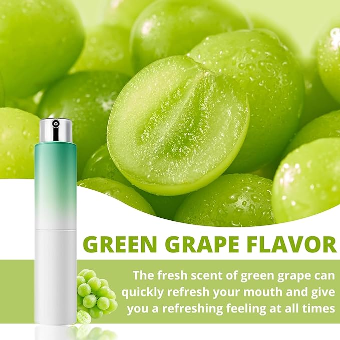 3 Count Oral Breath Spray, Mint Mouth Spray Fresh Breath, Breath Spray For Bad Breath for Adults, Dry Mouth Spray Effective Mouth Oral Breath Spray, Mint, Peach, and Green Grapes