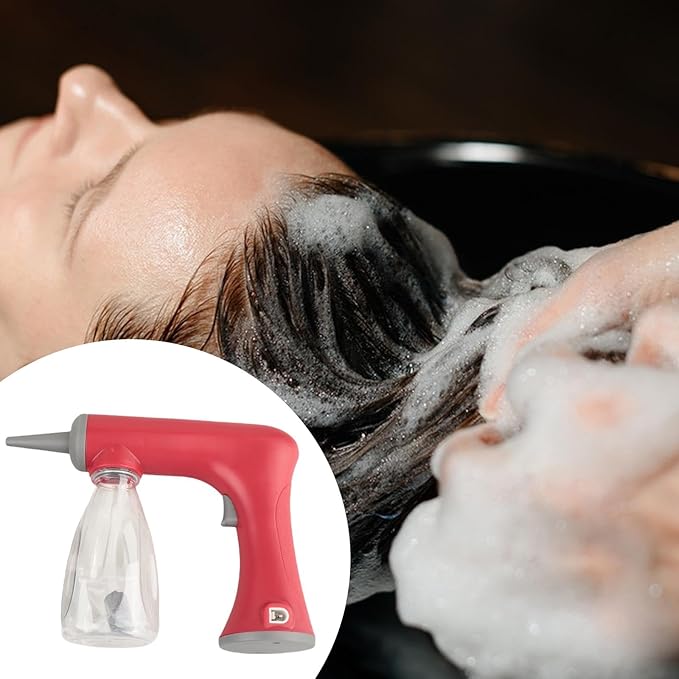 Foam Machine Professional Hot Lather Machine Cold and Hot Perm Convenient Reusable Lather Maker Charging for Salon Household, red