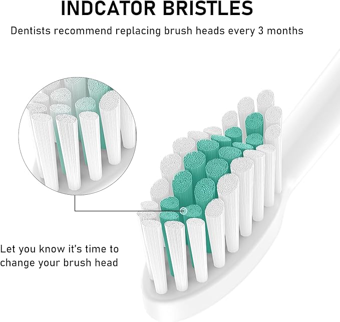 Toothbrush Heads for Philips Sonicare Replacement Brush Heads with Protective Cover Soft Dupont Bristles Electric Toothbrush Replacement Heads for Oral Health, 4 Pack