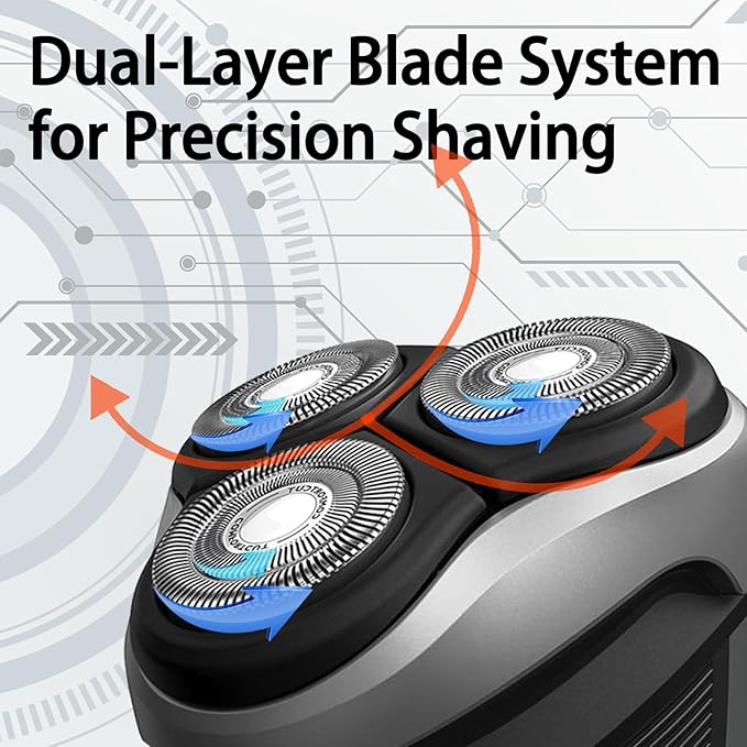 Upgraded SH30/52 Replacment Blades for Series 1000, 2000, 3000 and PTxxx series Razors, Dual-Ring Precision Shaving Heads with Titanium Coating, 6Pack.