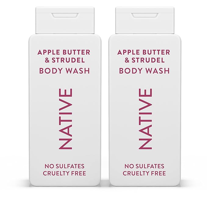 Native Body Wash with Naturally Derived Ingredients - Apple Butter and Strudel - For Women & Men, Sulfate, Paraben, & Dye Free Leaving Skin Soft and Hydrating | Fall Bundle, 18 oz - 2Pk