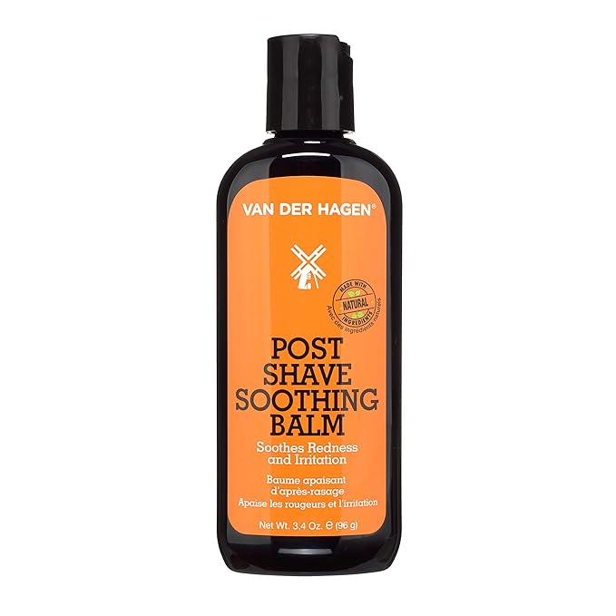 Van Der Hagen Post Shave Soothing Balm - Natural Ingredients for Soothing and Moisturizing Post Shave Finish, Unscented, 3.4 oz