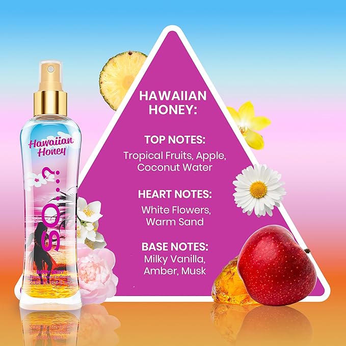 Hawaiian Honey Body Mist by So…? for Women - 6.9 oz Body Mist - Pack of 2