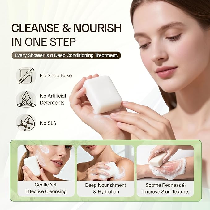 Morovan Goat Milk Soap Natural Moisturizing Formula for Eczema and Dry Skin Relief Body Cleanser for Men and Women with Sensitive Skin 3 Bars Value Pack