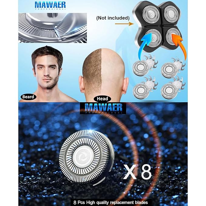 OFFICIAL PRO series 8 pcs Head shaver replacement blades for FREEBIRD PRO head shaver