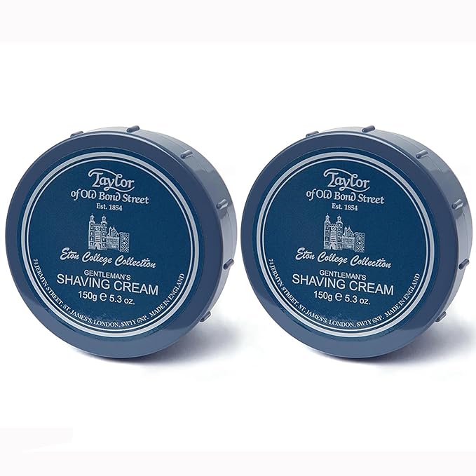 Taylor of Old Bond Street Eton College Fragrance Shaving Cream Bowl 150g (2-Pack) – Rich Lather for Traditional Shaving