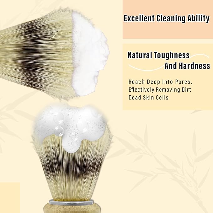 Hand Crafted Pure Boar Bristle Shaving Brush for Wet Shave, Comfortable Bamboo Handle, Shaving Brushes for Men,Soft Bristle, Best Gift for Bearded Man