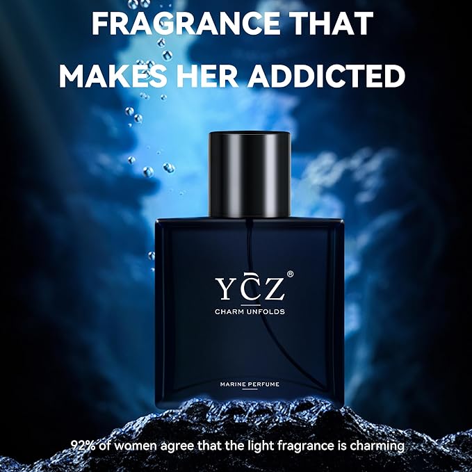 Ycz Charm Unfolds Marine Perfume for Men,1.7 oz.Long-Lasting Eau de Parfum Cologne for Men, Oriental Woody Fragrance Daily Use Men's Casual Cologne Smell Fresh All Day A Gift for Any Occasion