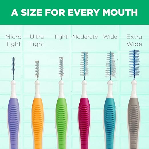 GUM Proxabrush Go-Betweens - Ultra Tight- Interdental Brushes - Soft Bristled Dental Picks for Plaque Removal Health - Safe for Braces & Dental Devices,10 Count (Pack of 8)