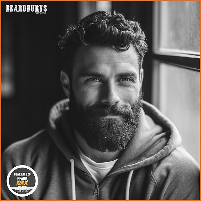 Beardburys Beard Wax Moustache Wax for Men Strong Hold Tame Style Mustache Wax Soft Fixing Long-Lasting Groomed Look Grooming Wax Paraben Free Made With Natural Ingredients Scented 50g