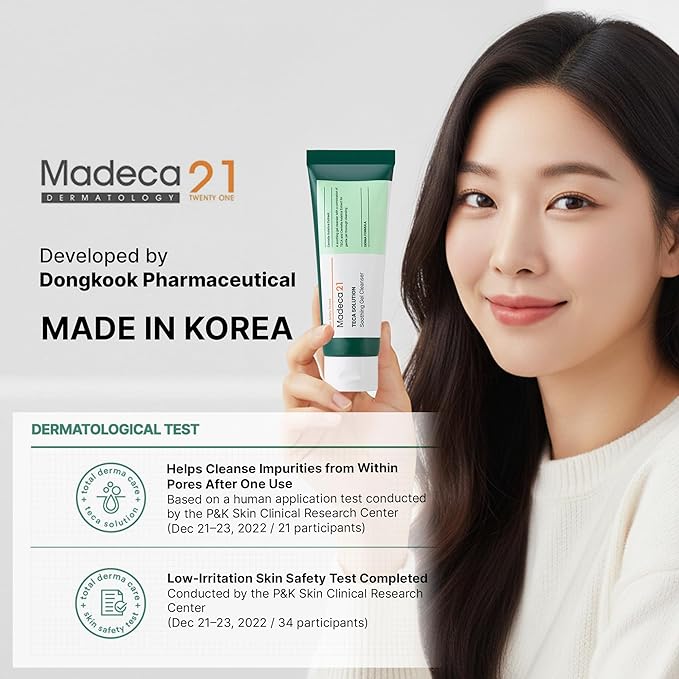 TECA Solution Soothing Gel Cleanser for Sensitive Skin – Gentle Daily Facial Cleanser with Centella & TECA, Low-Irritation Gel-to-Foam Face Wash, Developed by Dongkook Pharmaceutical (100ml)