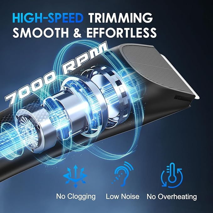 Electric Body Hair Trimmer - IPX7 Waterproof Trimmer for Men with LED Light, Wet/Dry Groomer, USB-C Rechargeable- Men's Pubic, Groin and Body Shave,Balls & Sensitive Skin Safe-Christmas Gifts for Men