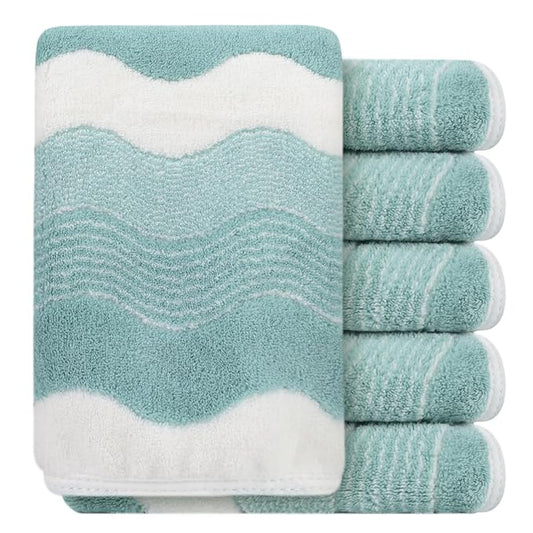SINLAND Absorbent Coral Velvet Washcloth Ultra Soft Microfiber Face Towels 12 x 12 inch Multi-Purpose Face Cloths for Household and Sport