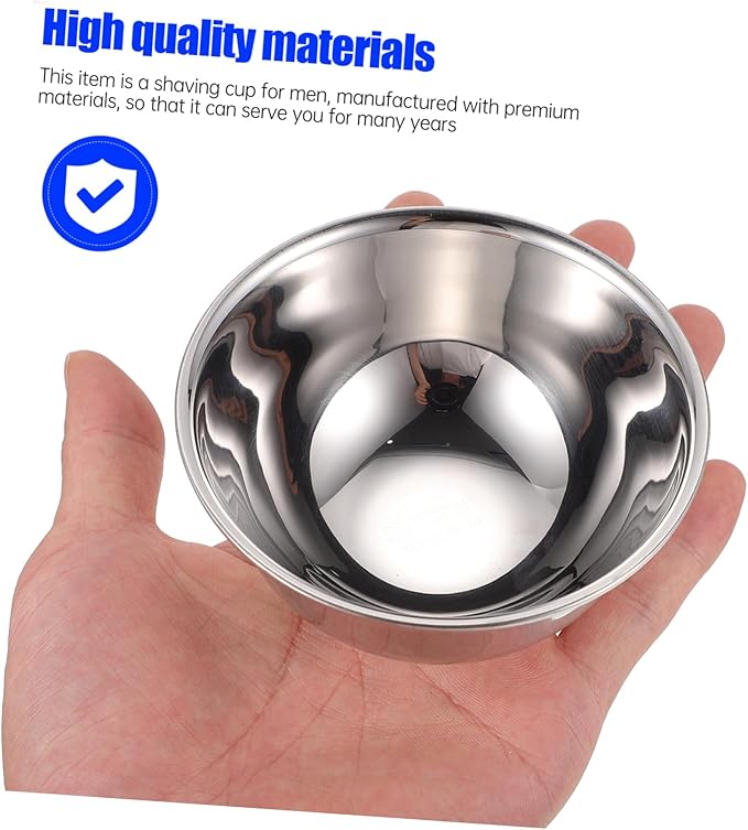 SMASOLO Stainless Steel Shaving Bowl Men's Shaving Soap Lathering Bowl Barber Tool Bar Soap Men Beard Accessories Random Style