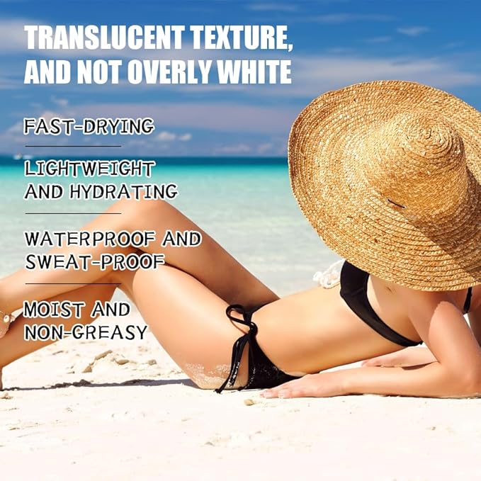 Vitamin C Sunscreen Lotions,2 Pcs Daily Moisturizer Sunscreen Cream for Face and Body,Women Men Waterproof Sweatproof Refreshing Non-greasy Sun Protection Cream,Facial Sunblock (blue)