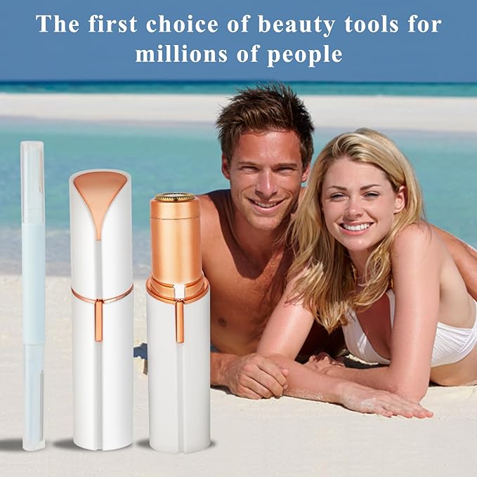 Facial Hair Removal for Women Men，Electric Painless Hair Removal Device Included 2 x Replacement Heads，USB Rechargeable Lady Womens Face Shaver for Lip，Chin，Arms Easy to Carry