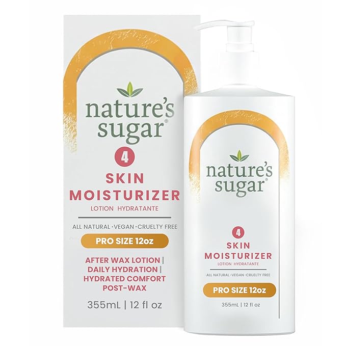 Nature’s Sugar After Wax Care Lotion - Hydrating Moisturizer for Sensitive Skin - Brazilian Wax Aftercare Moisturizer for Women & Men - Cooling Post-Shave Care Esthetician Essentials - 355ml/12 fl oz