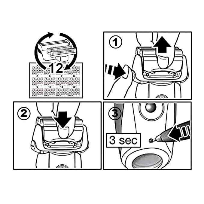 3Pack 70S Series 7 Replacement Head for Braun Series 7 Foil Shaver Replacement Heads Compatible Braun Series 7 Replacement Compatible with Series 7 Shavers 70s 720,750CC, 760CC,790CC,9565