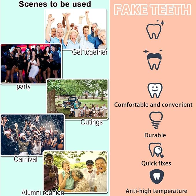 Provisional Teeth, Provisional Fake Teeth Replacement Kit for Provisional Restoration of Missing & Broken Teeth Replacement Dentures, DIY Heat Fit Beads.【100% New 30Ml -2 Bottle】