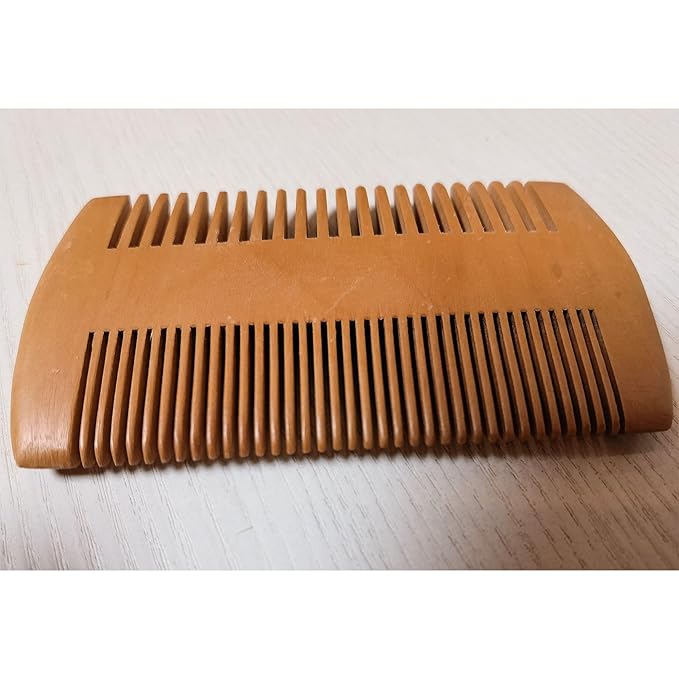 Fan Wu Beard Brush and Dual-Sided Wood Comb Set – Natural Boar Bristle Grooming Kit with Velvet Travel Pouch, Anti-Static for Beard, Mustache & Hair – Gift for Men