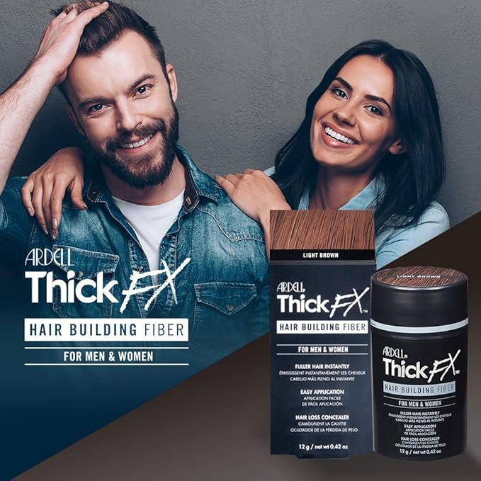 Ardell Thick FX Light Brown Hair Building Fiber for Fuller Hair Instantly, 0.42 oz