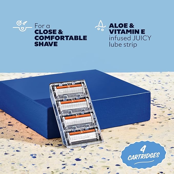 Dollar Shave Club | 6 Blade Razor Refills (4 Pack) and Shave Butter 3 ounce | 6 Stainless Steel Blades for a Close & Comfortable Shave | Razors for Men
