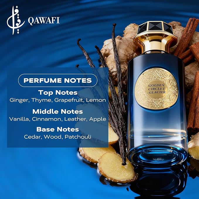 Golden Circlet-Glacier Long Lasting Perfumes For Men –Fruit, Sweet, Spicy, Leather,Woody - Enjoy An All-Day Fragrance Experience, Spray 100 Ml | 3.4 Fl. Oz