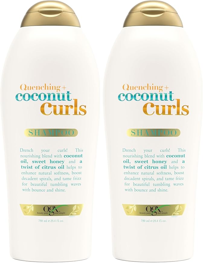 OGX Coconut Curls Shampoo, 25.4 fl oz (Pack of 2)