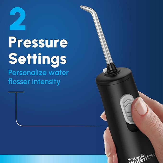 Waterpik Cordless Express Water Flosser, Battery Operated & Portable for Travel & Home, ADA Accepted, Waterproof for Shower Use, Black WF-02, Packaging May Vary