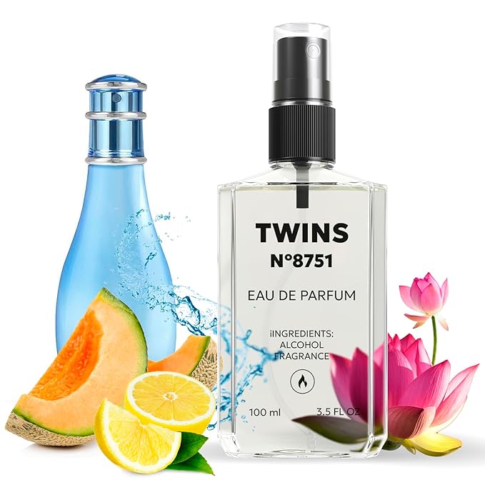 TWINS Impression of Cool Water Woman | Perfume for Women Eau de Parfum | No.8751 | 3.4 Fl Oz / 100 ml