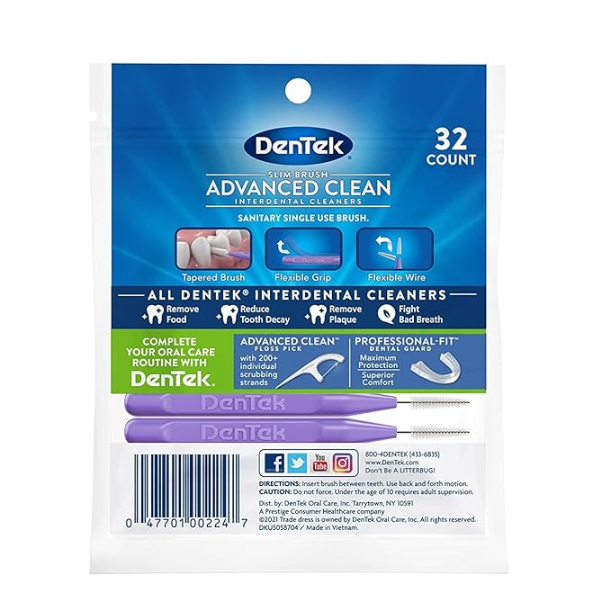 DenTek Slim Brush Interdental Cleaners 32 Count (Pack of 6)