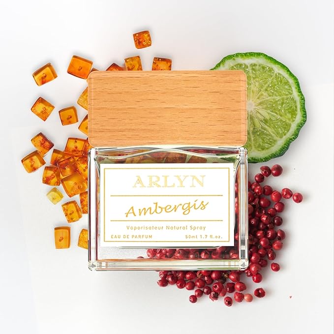 ARLYN Ambergis Unisex EDP Perfume - 1.7oz, Top notes: Bergamot, Grapefruit, Middle notes: Damask Rose, Pink Pepper, Base notes: Cedar, Guaiac Wood, Patchouli, Made in USA