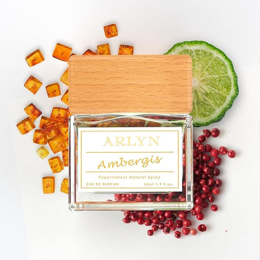 ARLYN Ambergis Unisex EDP Perfume - 1.7oz, Top notes: Bergamot, Grapefruit, Middle notes: Damask Rose, Pink Pepper, Base notes: Cedar, Guaiac Wood, Patchouli, Made in USA
