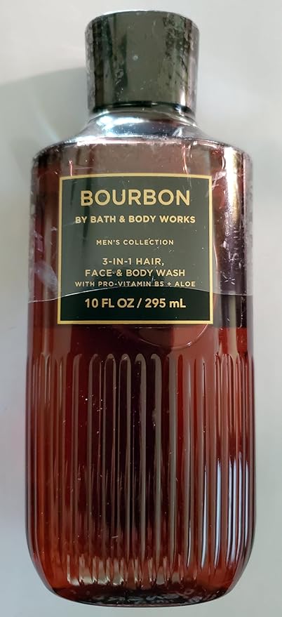 Bath & Body Works Men's Bourbon 3-in-1 Hair, Face & Body Wash Shower Gel and Body Cream 2 Piece Set