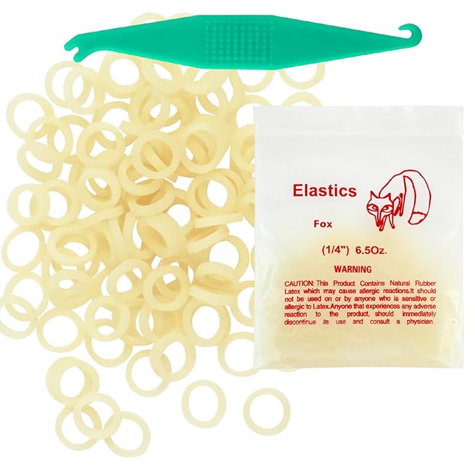 Orthodontic Rubber Bands for Braces 1/4'' Heavy 6.5 oz, 100 Pcs Dental Intraoral Elastic Bands