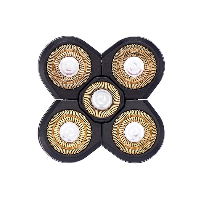 Roziapro Replacement Shaver Head Blade Cutters 5D Floating Shaving Waterproof Electric Razor (Gold)