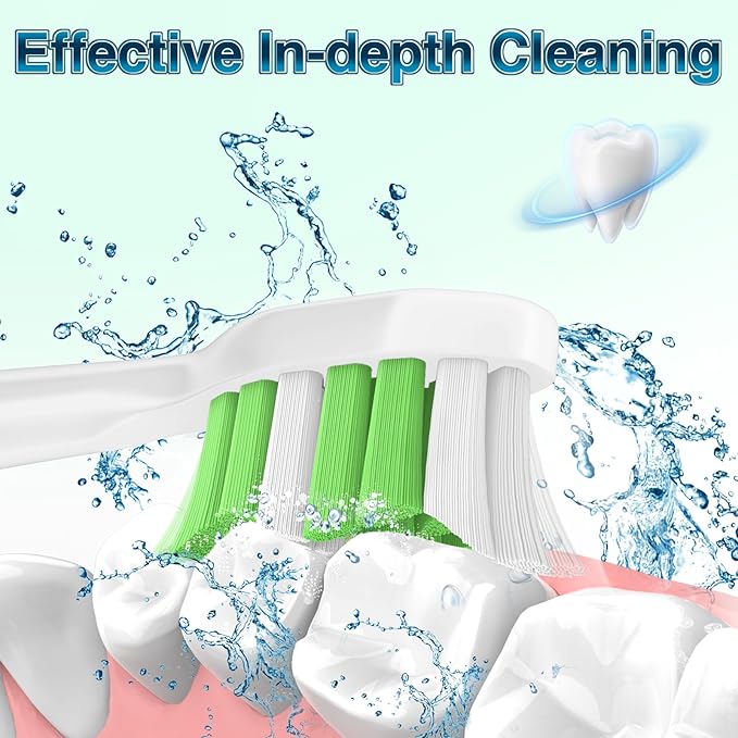 Aoremon Replacement Heads for Philips Sonicare Toothbrush Heads - Compatible with Phillips Sonicare W HX6062/65 & All Snap-on Electric Toothbrush Models, White Pack of 10