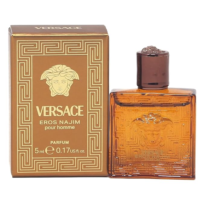 Versace Eros Najim Parfum - Mini Cologne for Men, 0.17 Oz, Travel Size Cologne