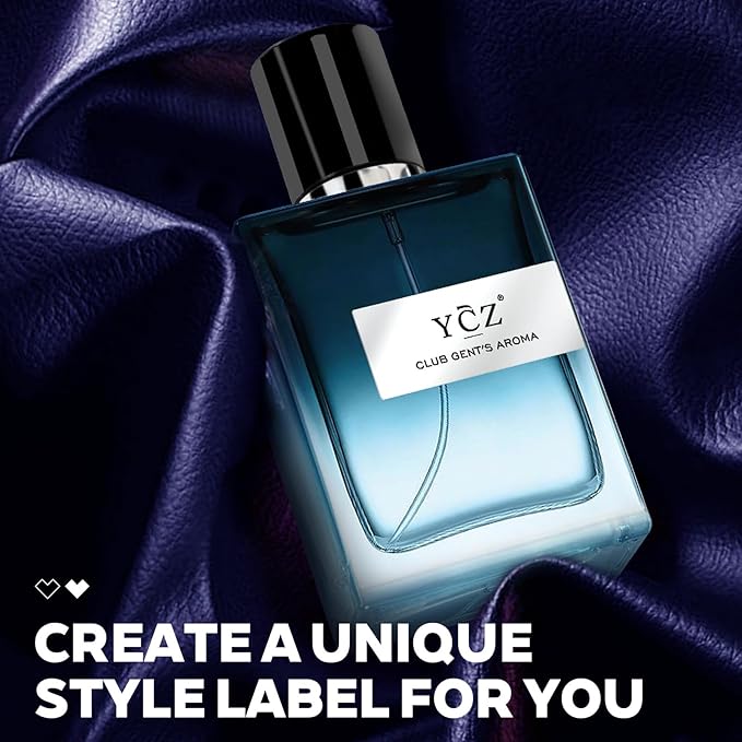 Ycz CLUB GENT'S AROMA, 1.7oz(50ml), Man Perfume, Nightclub Essential Fragrance, Long Lasting Cologne for Men with Aromatic Woody Notes of Aldehyde, Ginger, Mint, and Lemon